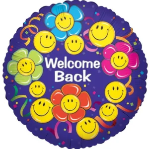 18" Welcome Back Smiley Faces Foil Helium Balloons (5PACK) #17285