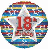 18" 18th Birthday Stars Helium Foil Balloon (5 Pack) #17931