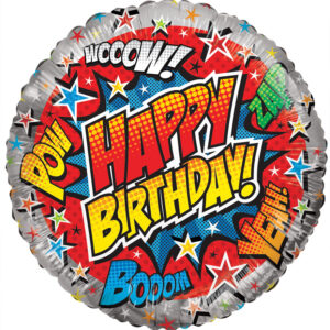 9" Mini Happy Birthday Comic Air Fill Only Foil Balloon (5 PACK) #16213-09