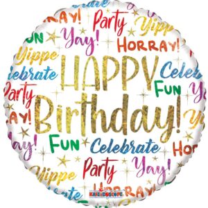 9" Mini Birthday Messages Holographic Air Fill Only Foil Balloon (5 PACK) #16799-09 (Copy)
