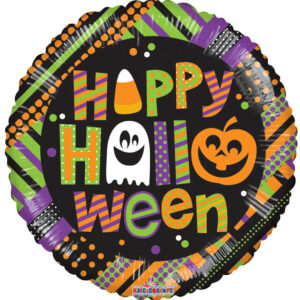 9" Happy Halloween Textures Air Fill Only Foil Balloon (5 PACK) #88116